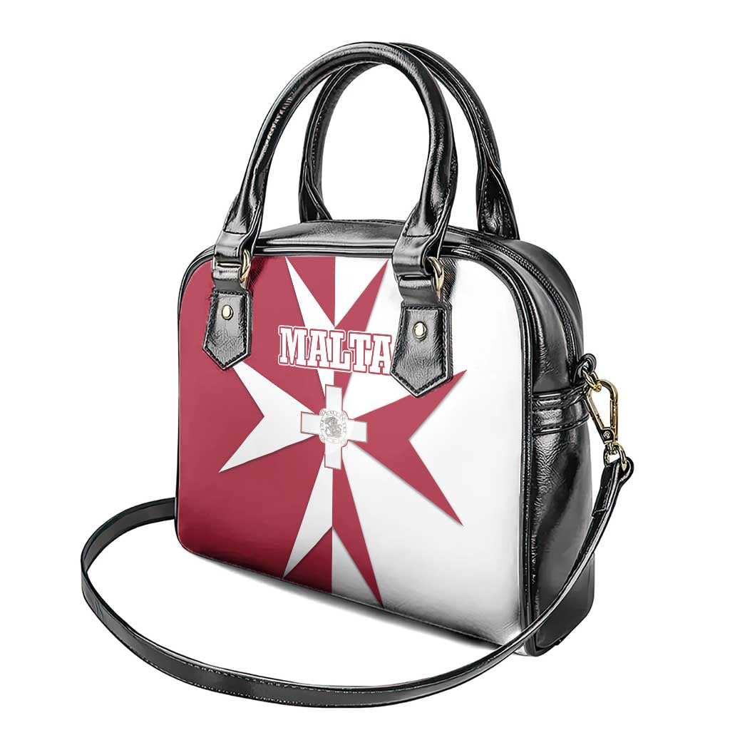 Malta Shoulder Handbag with Red White Crossburst Design TS04