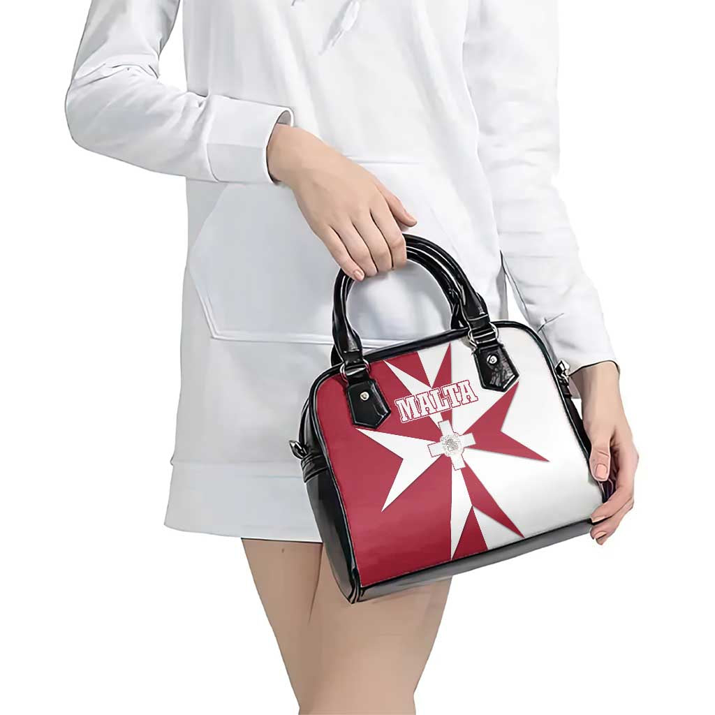 Malta Shoulder Handbag with Red White Crossburst Design TS04