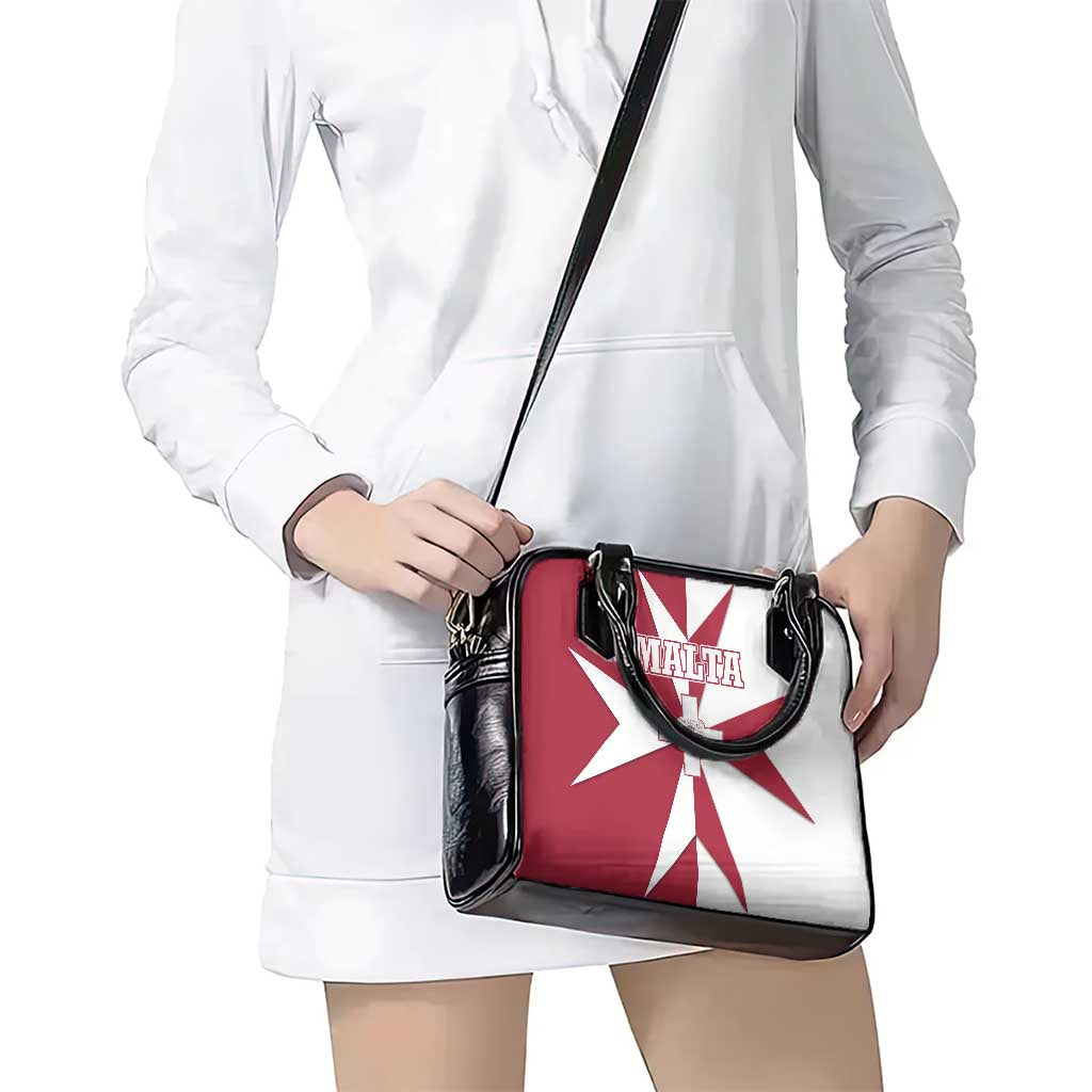 Malta Shoulder Handbag with Red White Crossburst Design TS04