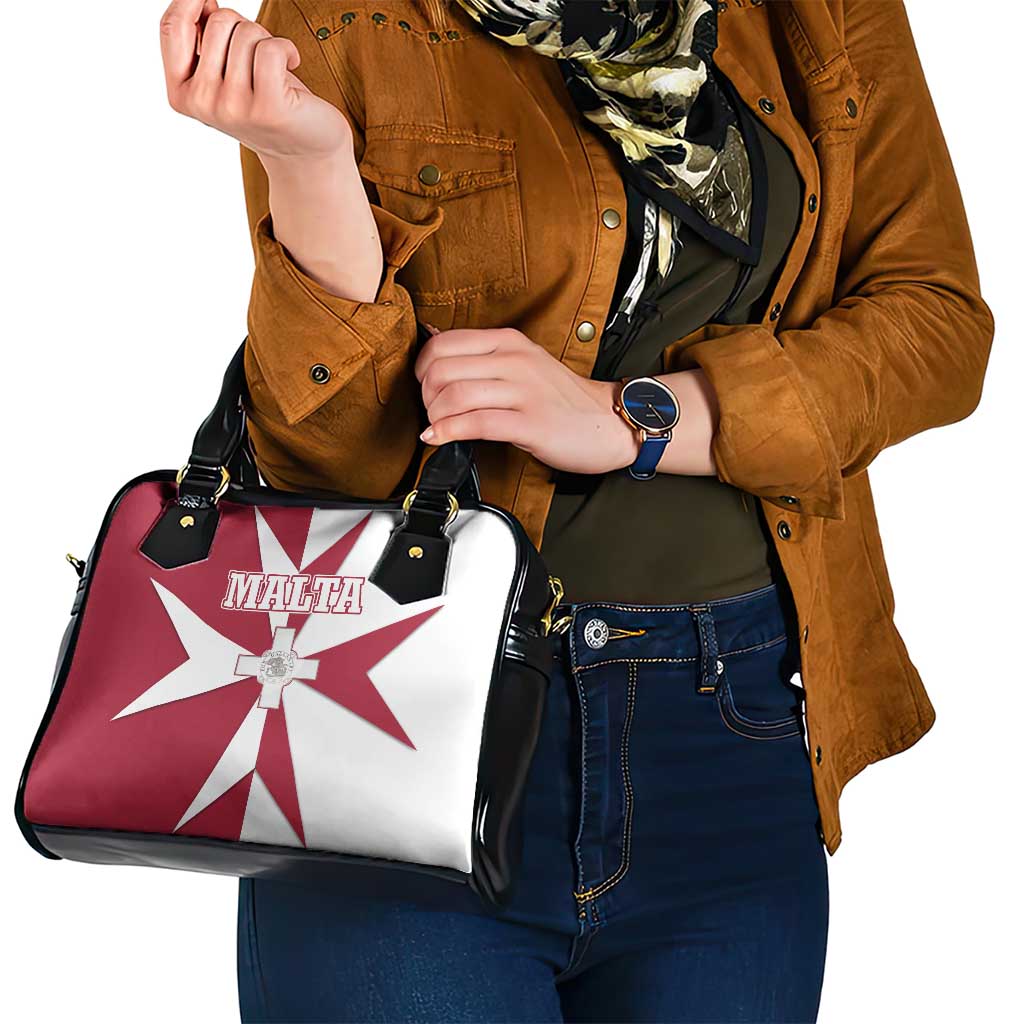 Malta Shoulder Handbag with Red White Crossburst Design TS04