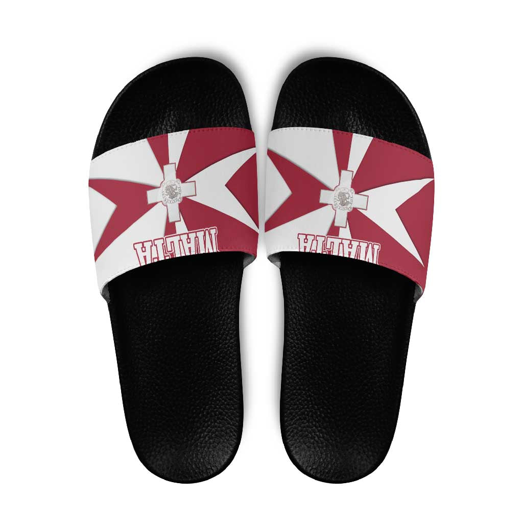 Malta Slide Sandals with Red White Crossburst Design TS04