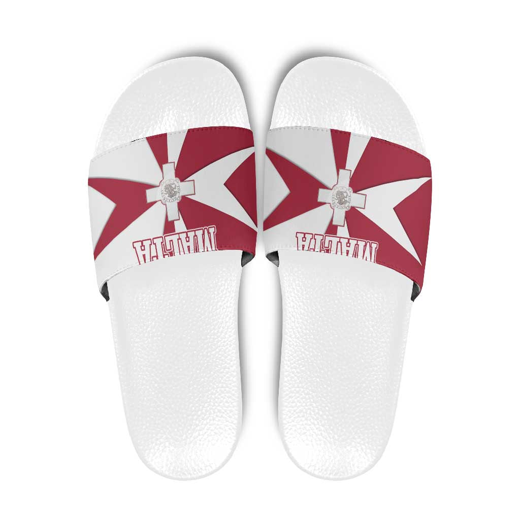 Malta Slide Sandals with Red White Crossburst Design TS04