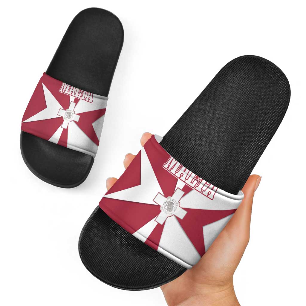 Malta Slide Sandals with Red White Crossburst Design TS04