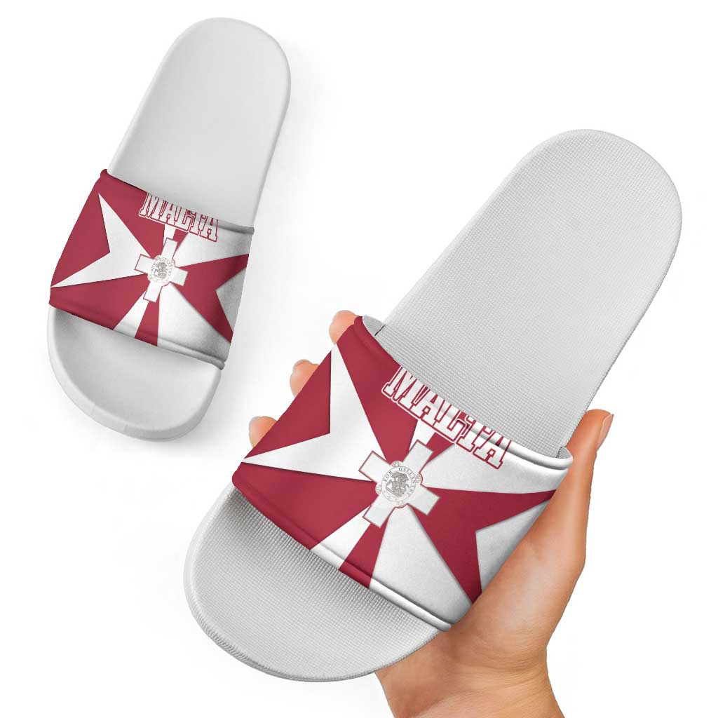 Malta Slide Sandals with Red White Crossburst Design TS04