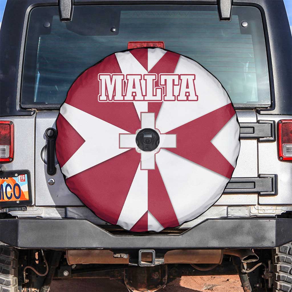 Malta Spare Tire Cover with Red White Crossburst Design TS04