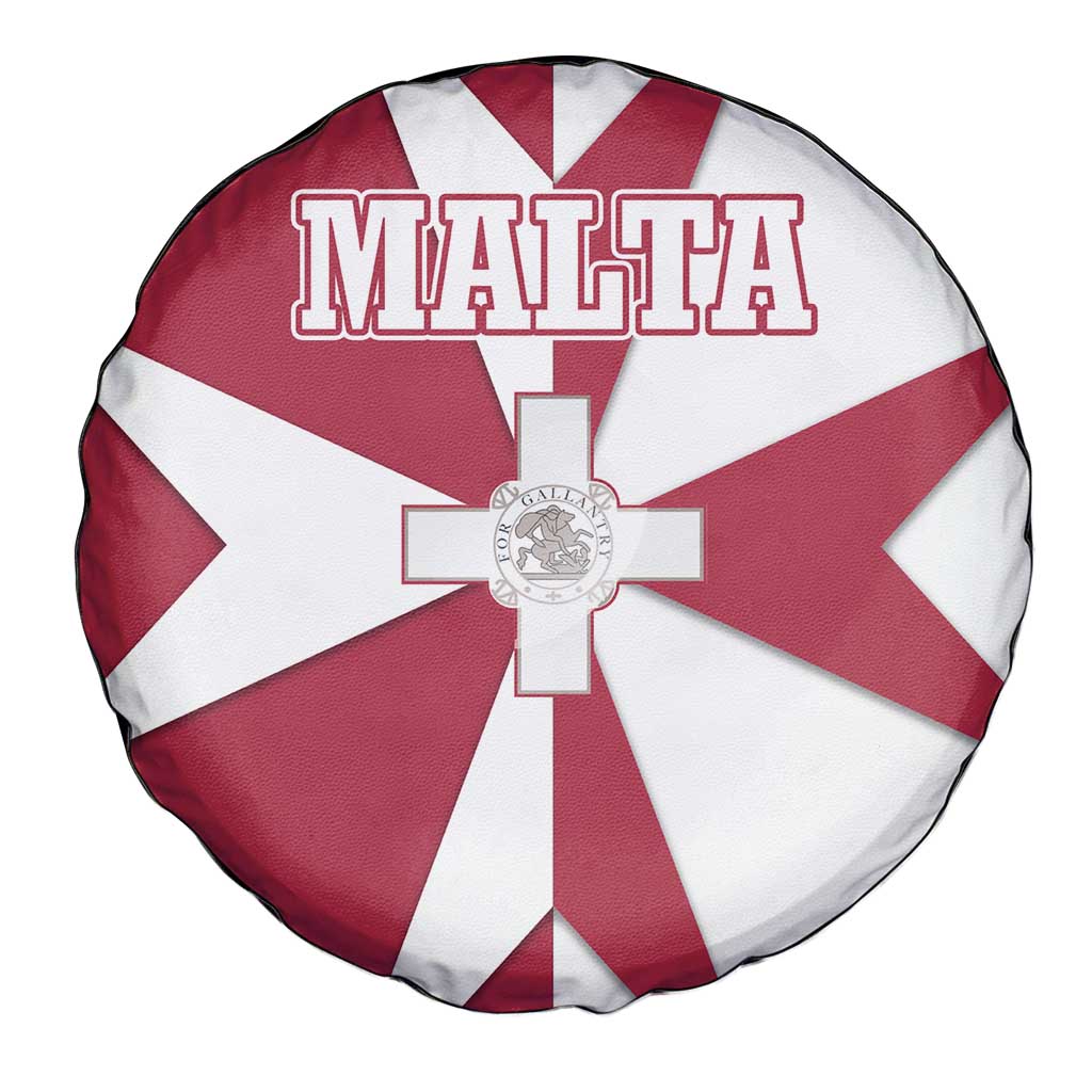 Malta Spare Tire Cover with Red White Crossburst Design TS04
