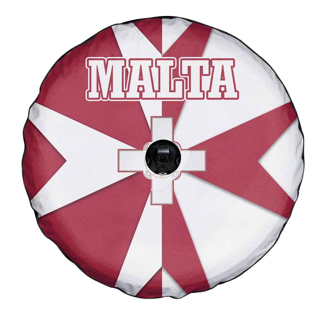 Malta Spare Tire Cover with Red White Crossburst Design TS04