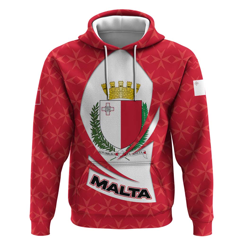 Malta Hoodie with Red White Swirl Design TS04