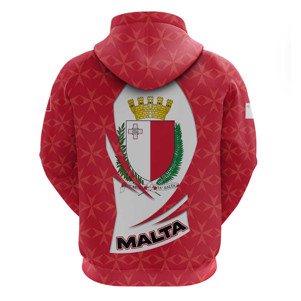 Malta Hoodie with Red White Swirl Design TS04