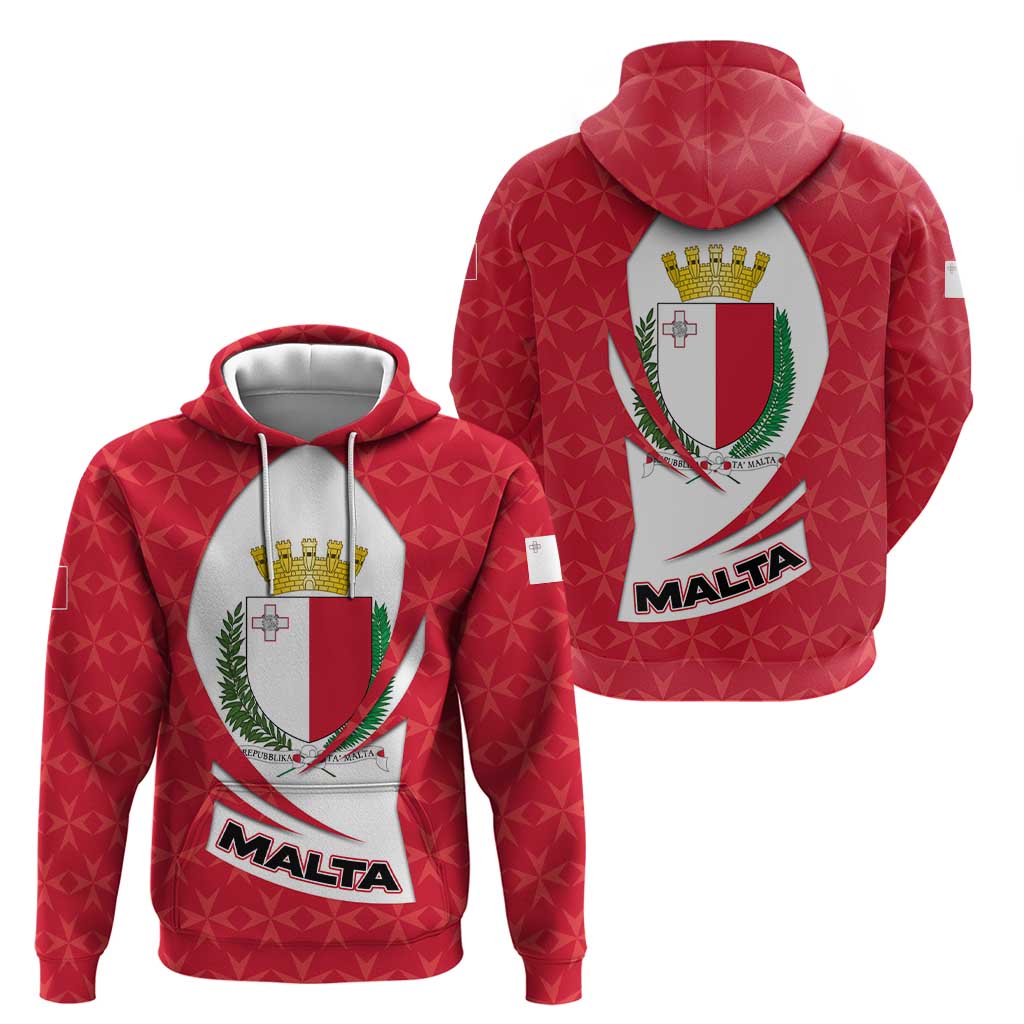 Malta Hoodie with Red White Swirl Design TS04