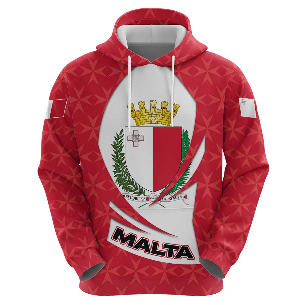 Malta Hoodie with Red White Swirl Design TS04