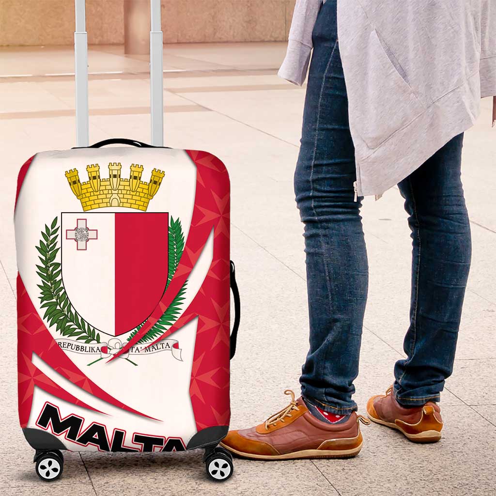 Malta Luggage Cover with Red White Swirl Design TS04