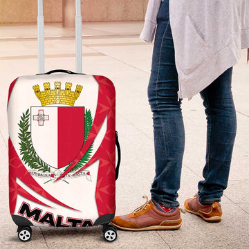 Malta Luggage Cover with Red White Swirl Design TS04