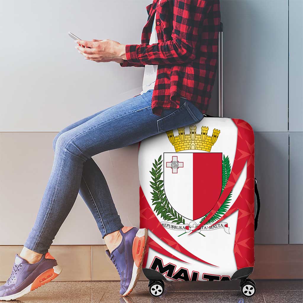 Malta Luggage Cover with Red White Swirl Design TS04