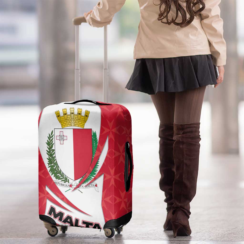Malta Luggage Cover with Red White Swirl Design TS04