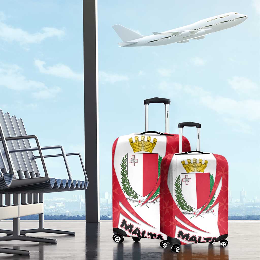 Malta Luggage Cover with Red White Swirl Design TS04