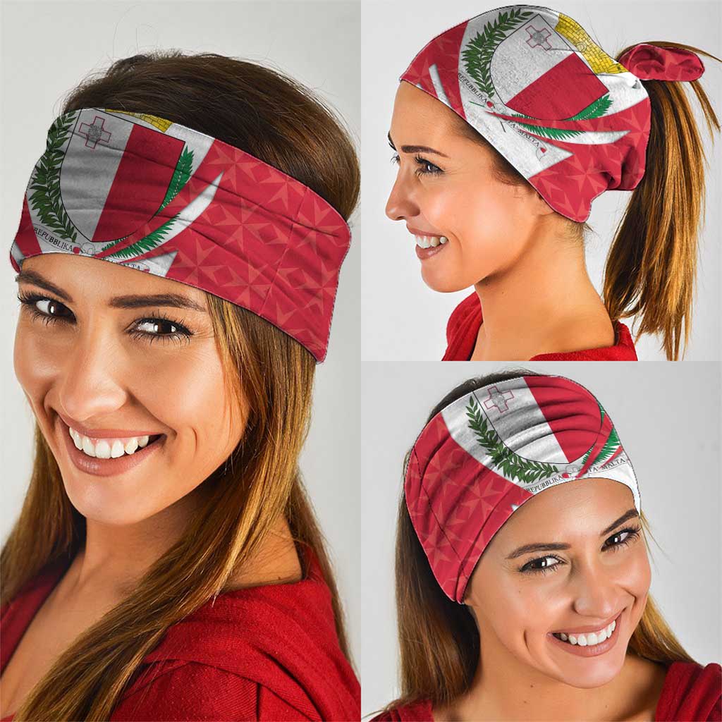 Malta Neck Gaiter with Red White Swirl Design TS04