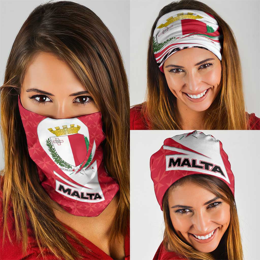 Malta Neck Gaiter with Red White Swirl Design TS04