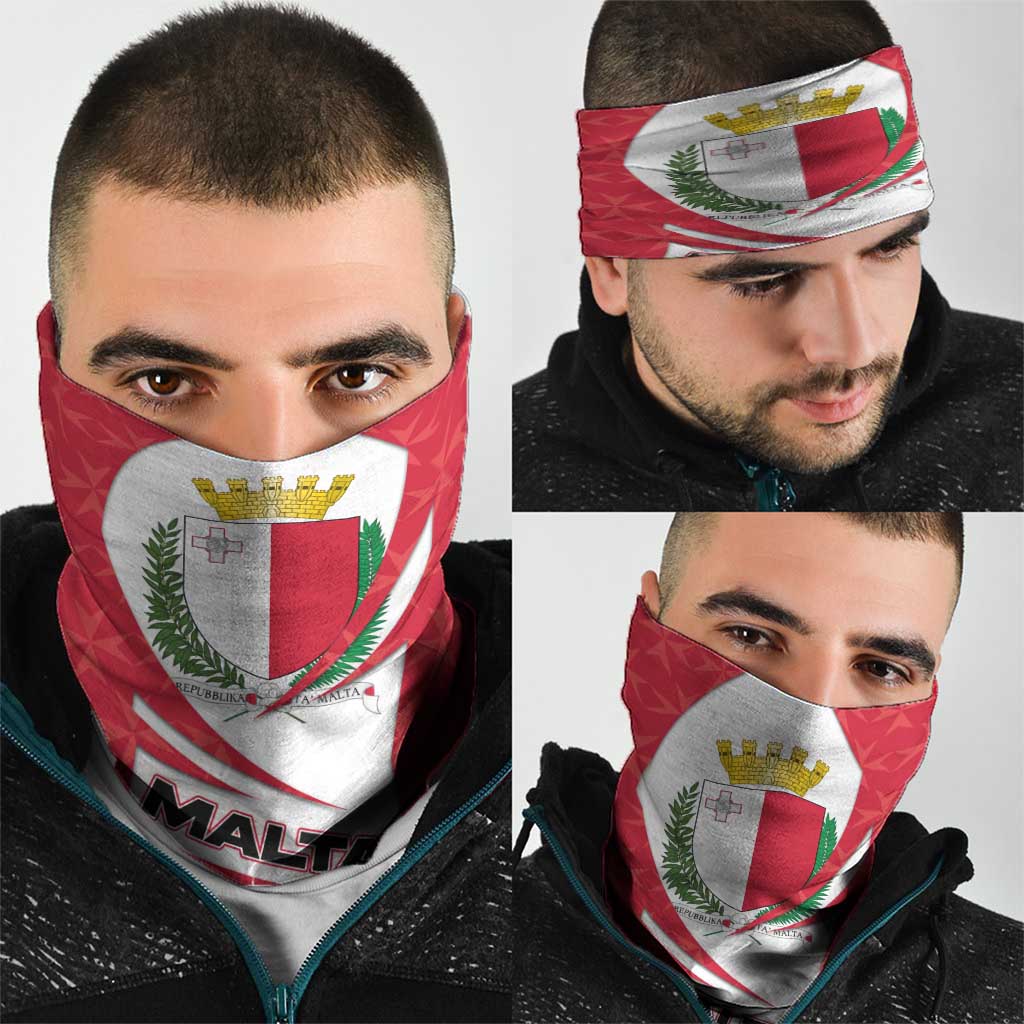 Malta Neck Gaiter with Red White Swirl Design TS04
