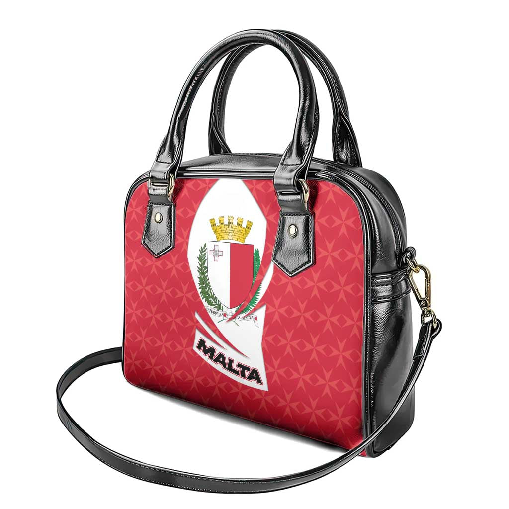 Malta Shoulder Handbag with Red White Swirl Design TS04