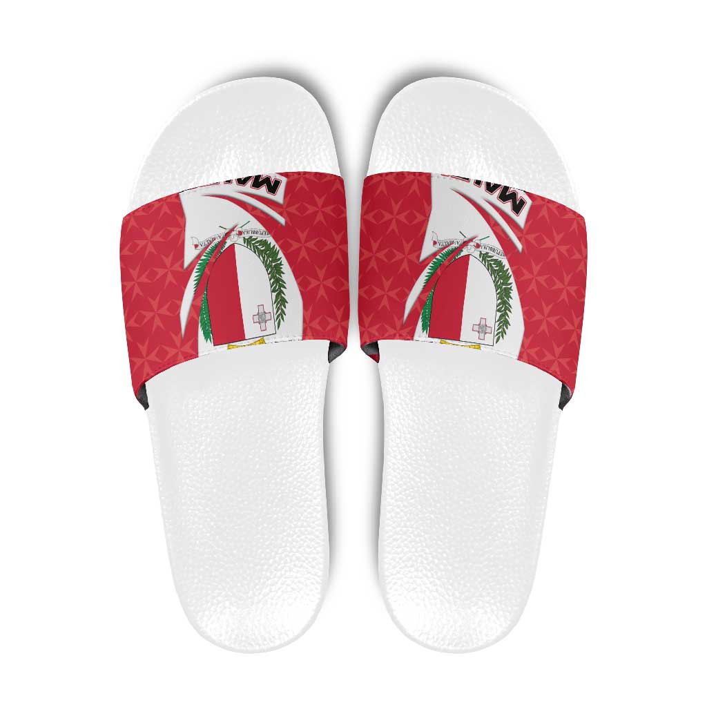 Malta Slide Sandals with Red White Swirl Design TS04