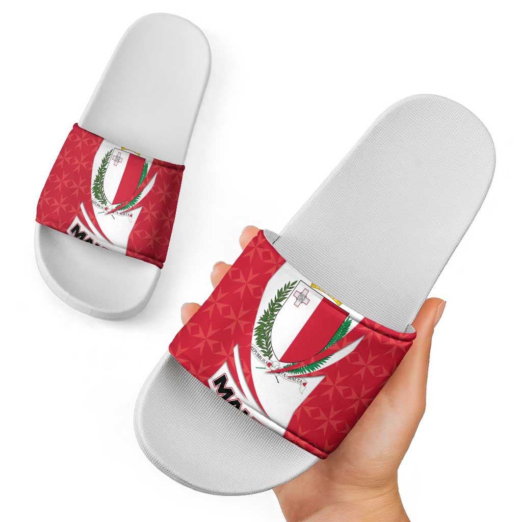Malta Slide Sandals with Red White Swirl Design TS04