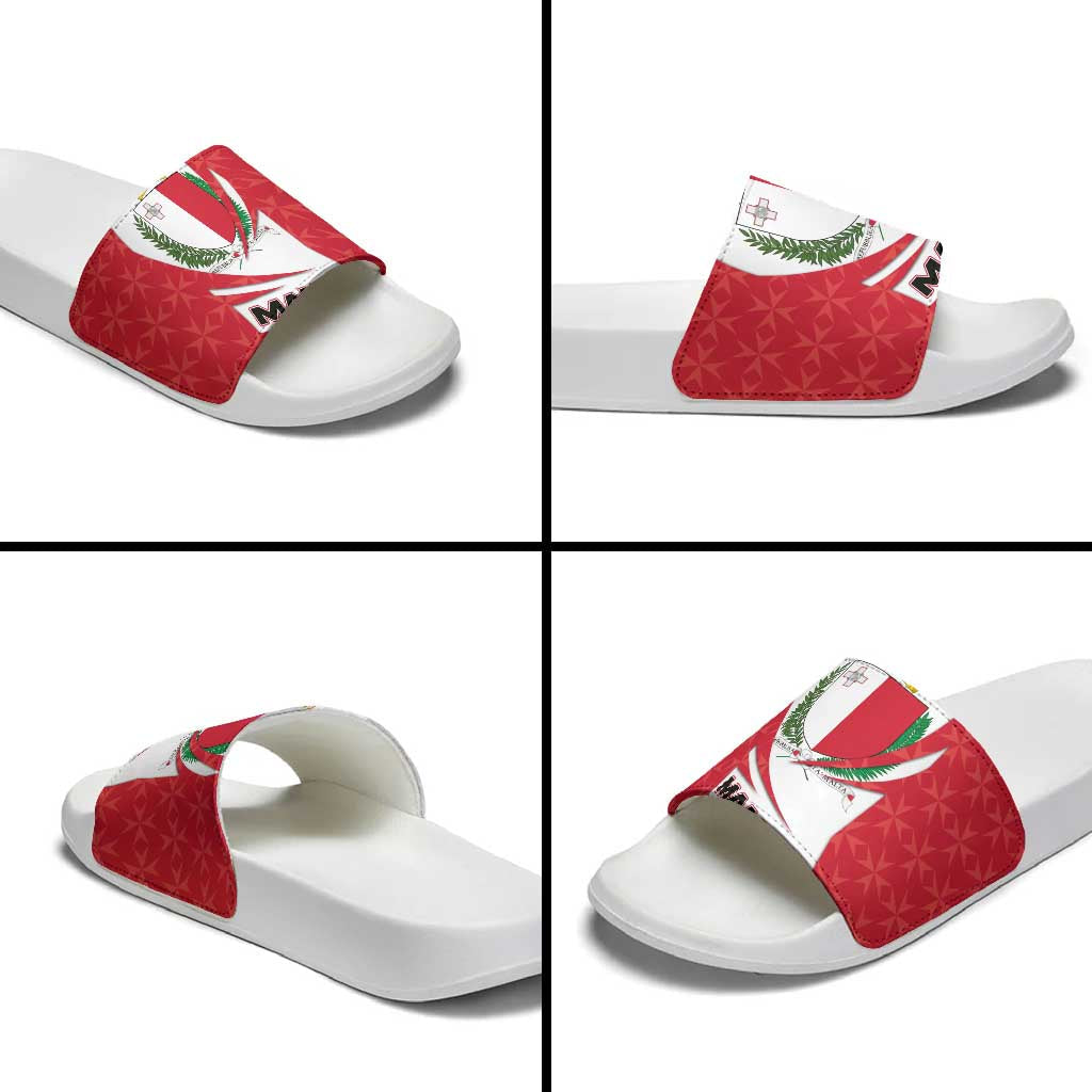 Malta Slide Sandals with Red White Swirl Design TS04