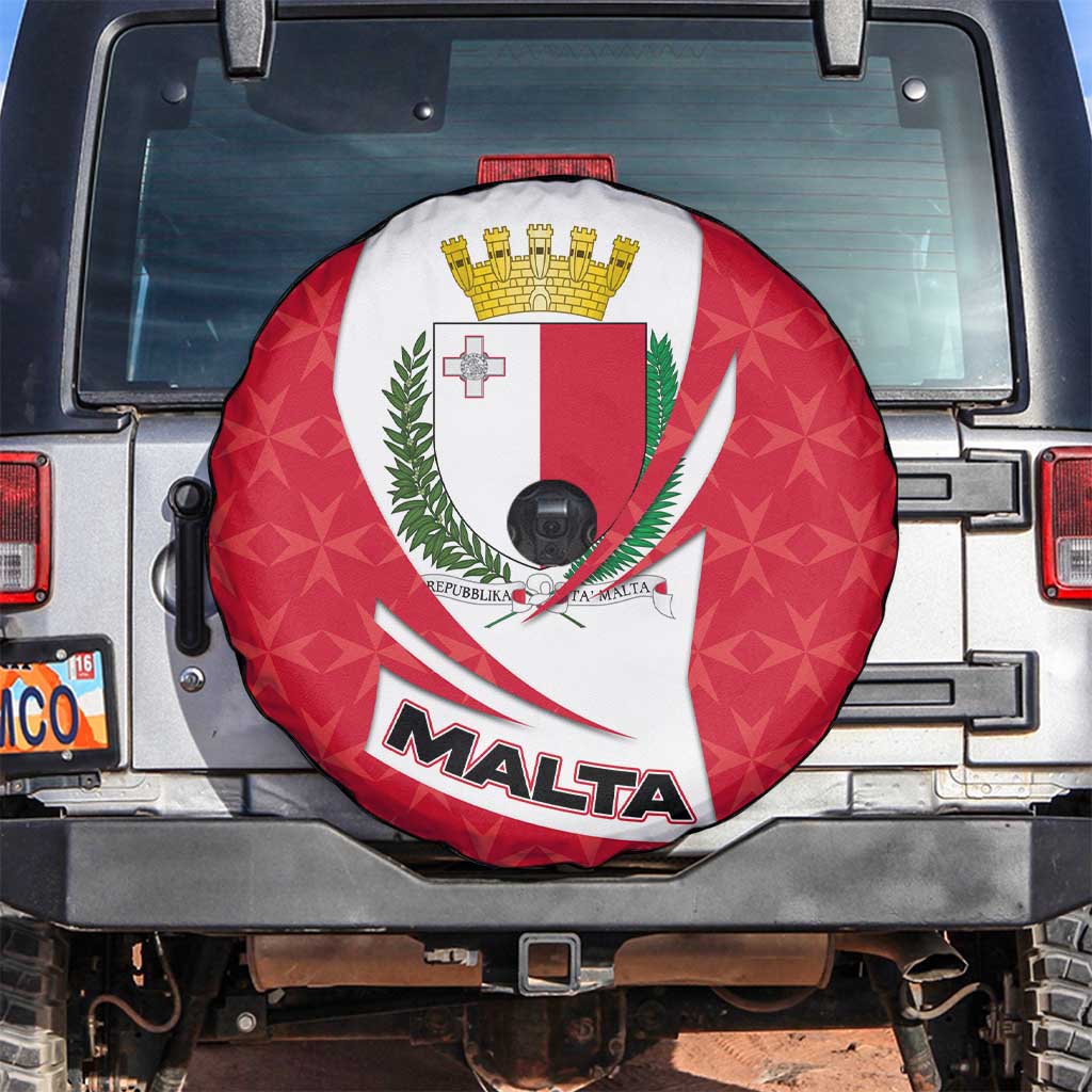 Malta Spare Tire Cover with Red White Swirl Design TS04
