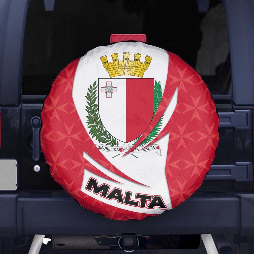 Malta Spare Tire Cover with Red White Swirl Design TS04