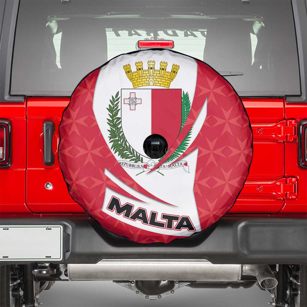 Malta Spare Tire Cover with Red White Swirl Design TS04