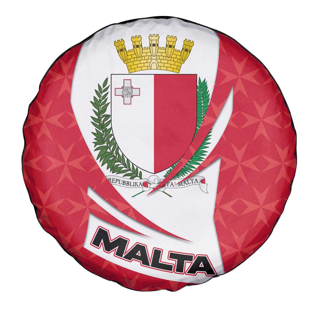 Malta Spare Tire Cover with Red White Swirl Design TS04