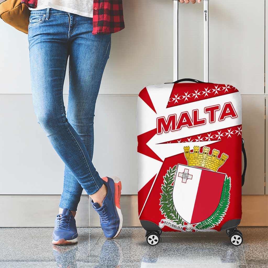 Malta Luggage Cover with Red White Starburst Design TS04