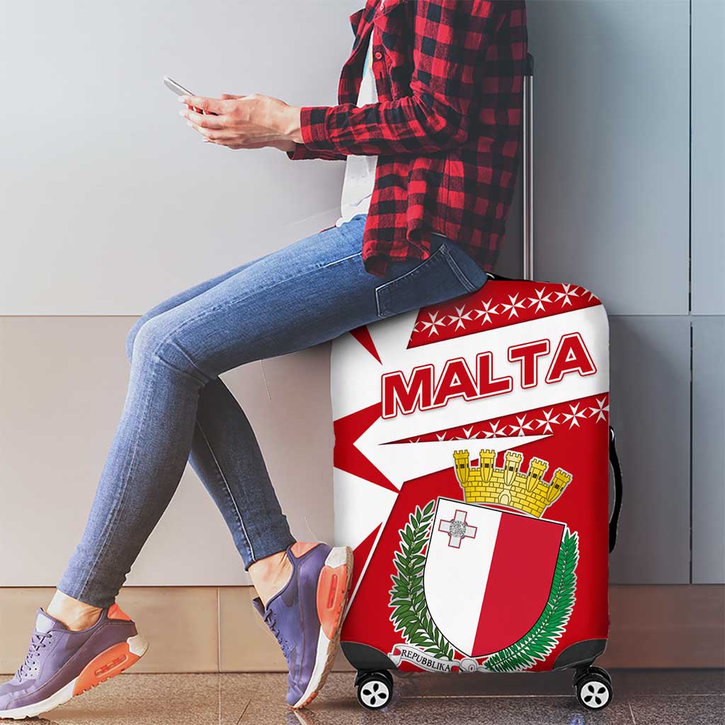 Malta Luggage Cover with Red White Starburst Design TS04