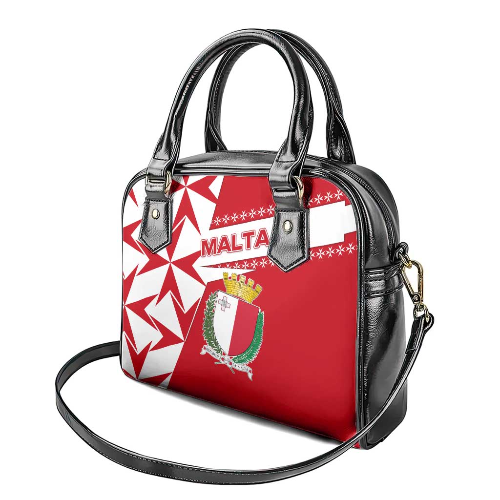 Malta Shoulder Handbag with Red White Starburst Design TS04