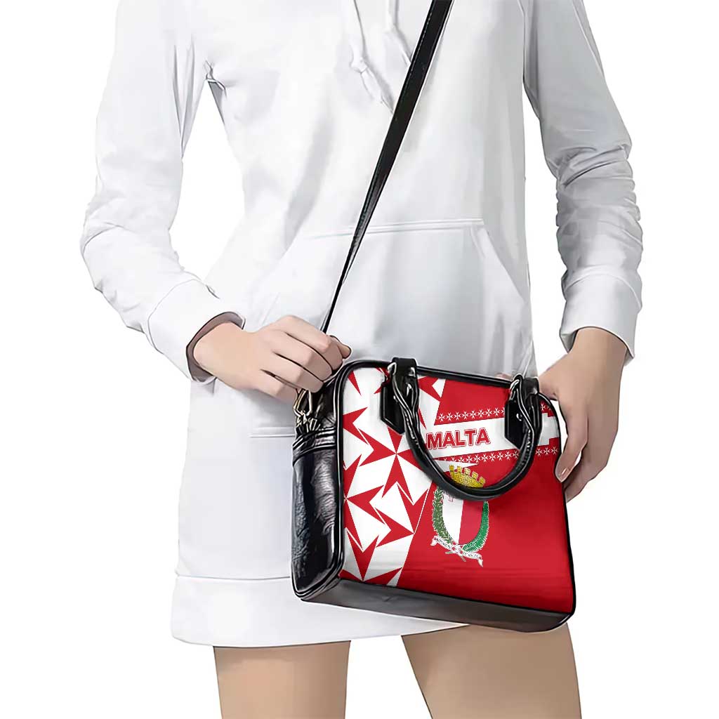 Malta Shoulder Handbag with Red White Starburst Design TS04