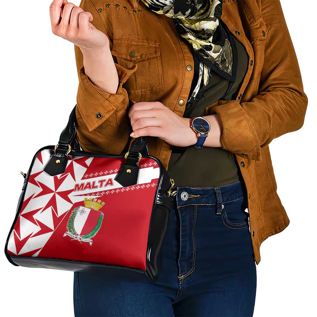 Malta Shoulder Handbag with Red White Starburst Design TS04