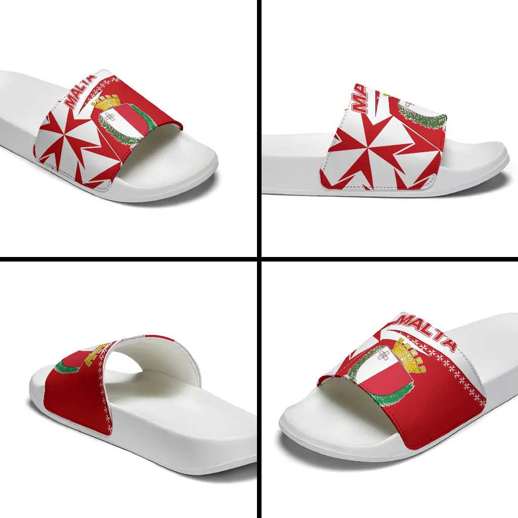 Malta Slide Sandals with Red White Starburst Design TS04