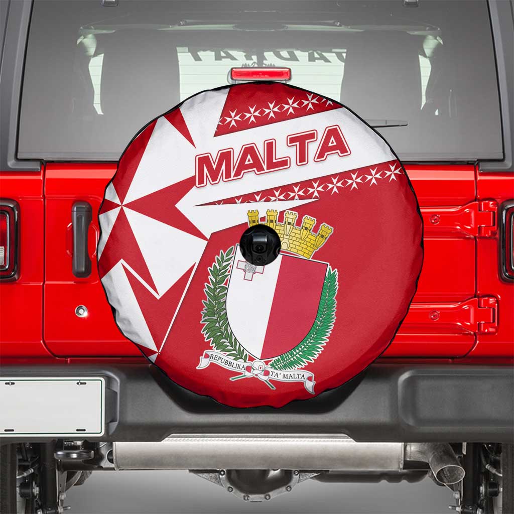 Malta Spare Tire Cover with Red White Starburst Design TS04