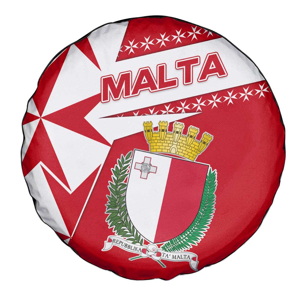 Malta Spare Tire Cover with Red White Starburst Design TS04