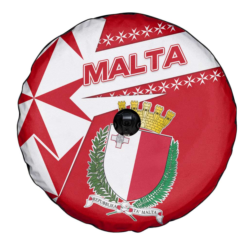 Malta Spare Tire Cover with Red White Starburst Design TS04