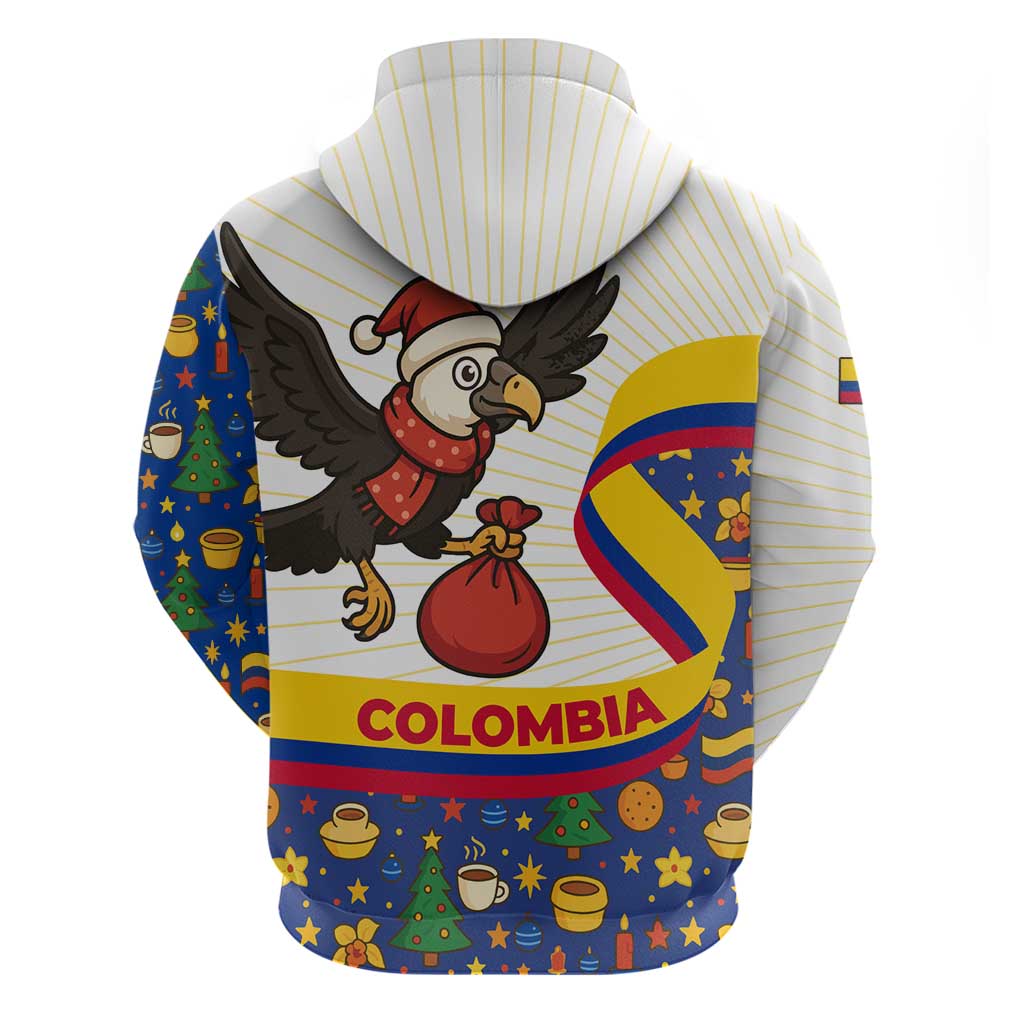 Colombia Christmas Hoodie with Santa Condor Gift Bag and Holiday Food Pattern TS04