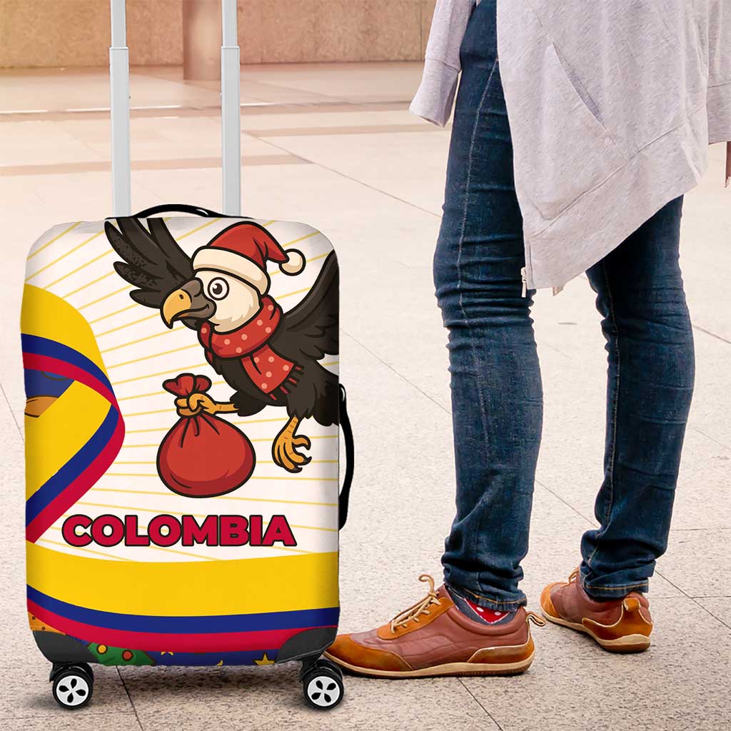 Colombia Christmas Luggage Cover with Santa Condor Gift Bag and Holiday Food Pattern TS04