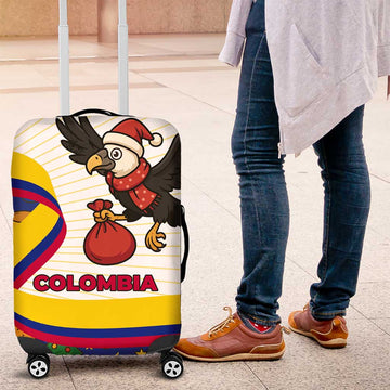 Colombia Christmas Luggage Cover with Santa Condor Gift Bag and Holiday Food Pattern TS04