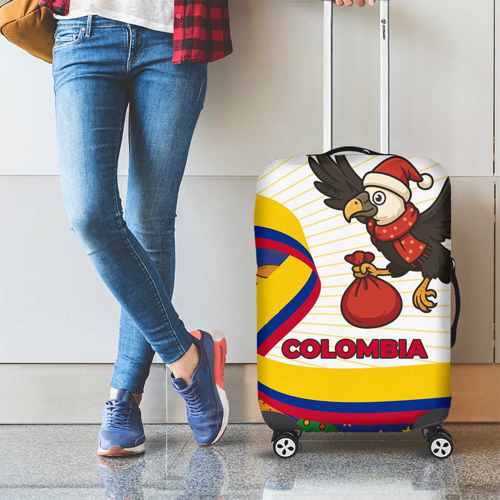 Colombia Christmas Luggage Cover with Santa Condor Gift Bag and Holiday Food Pattern TS04