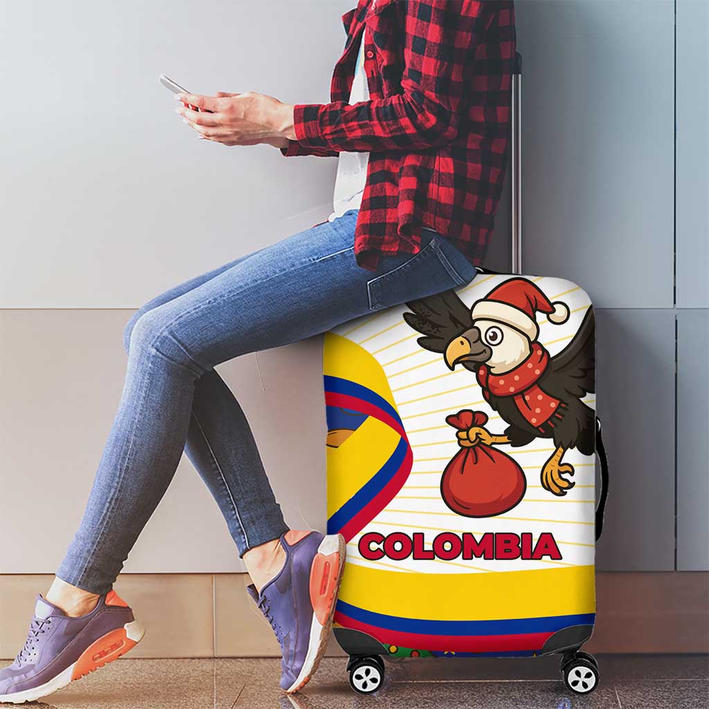 Colombia Christmas Luggage Cover with Santa Condor Gift Bag and Holiday Food Pattern TS04