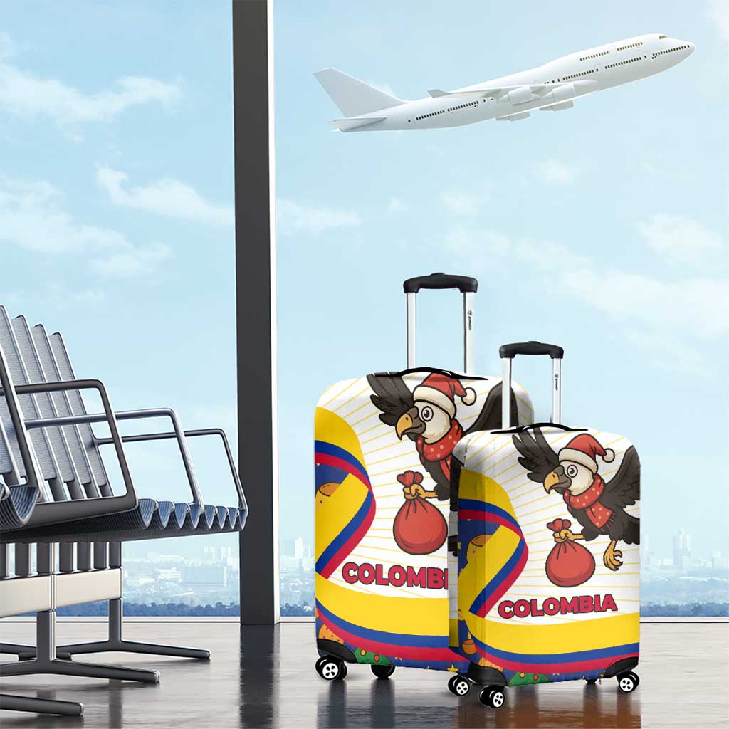 Colombia Christmas Luggage Cover with Santa Condor Gift Bag and Holiday Food Pattern TS04