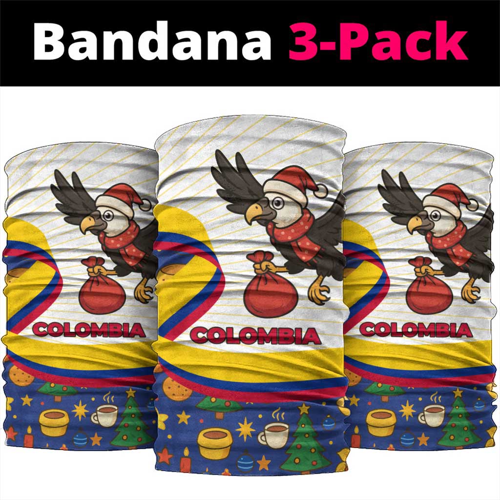 Colombia Christmas Neck Gaiter with Santa Condor Gift Bag and Holiday Food Pattern TS04