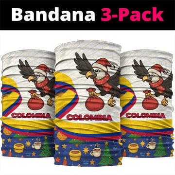 Colombia Christmas Neck Gaiter with Santa Condor Gift Bag and Holiday Food Pattern TS04