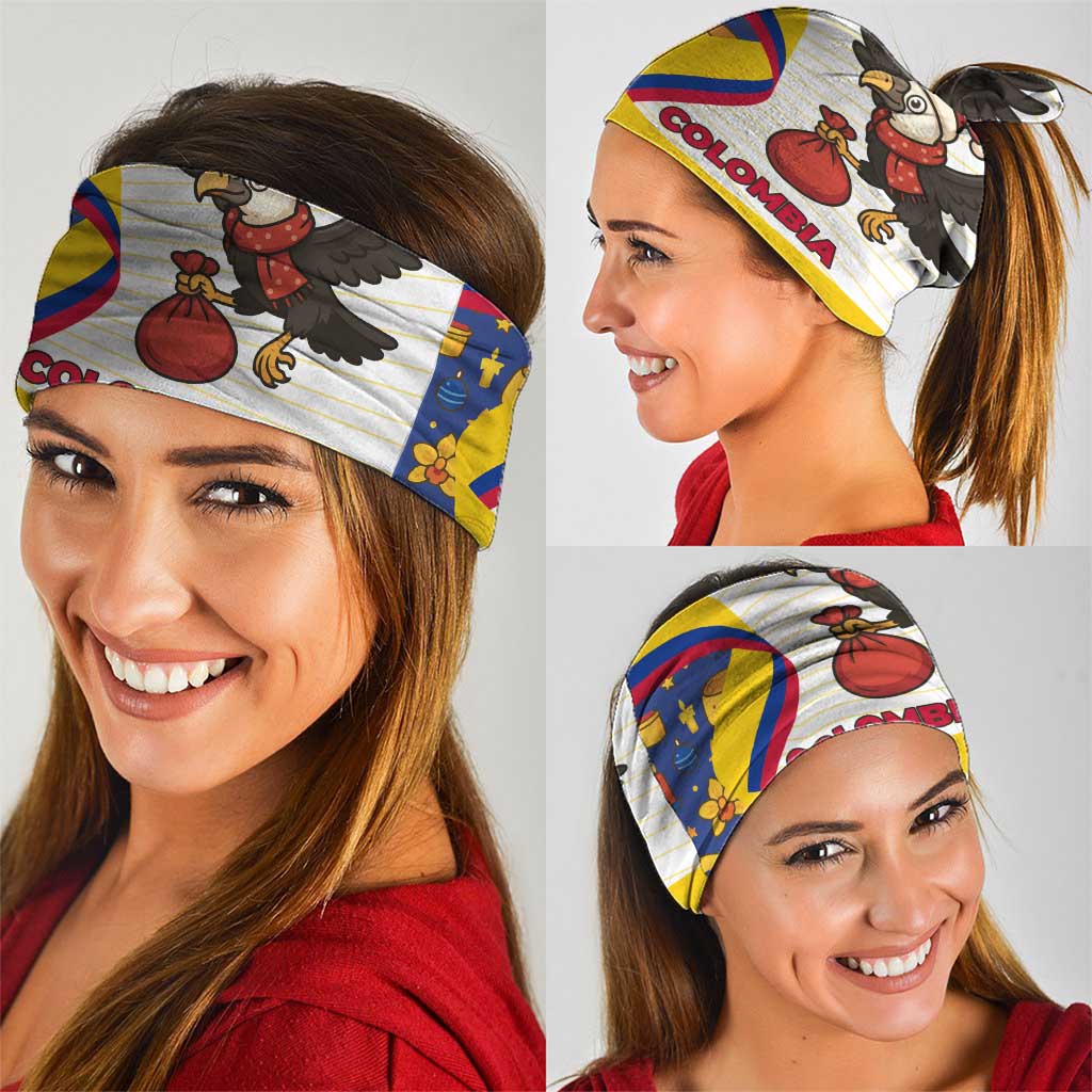 Colombia Christmas Neck Gaiter with Santa Condor Gift Bag and Holiday Food Pattern TS04