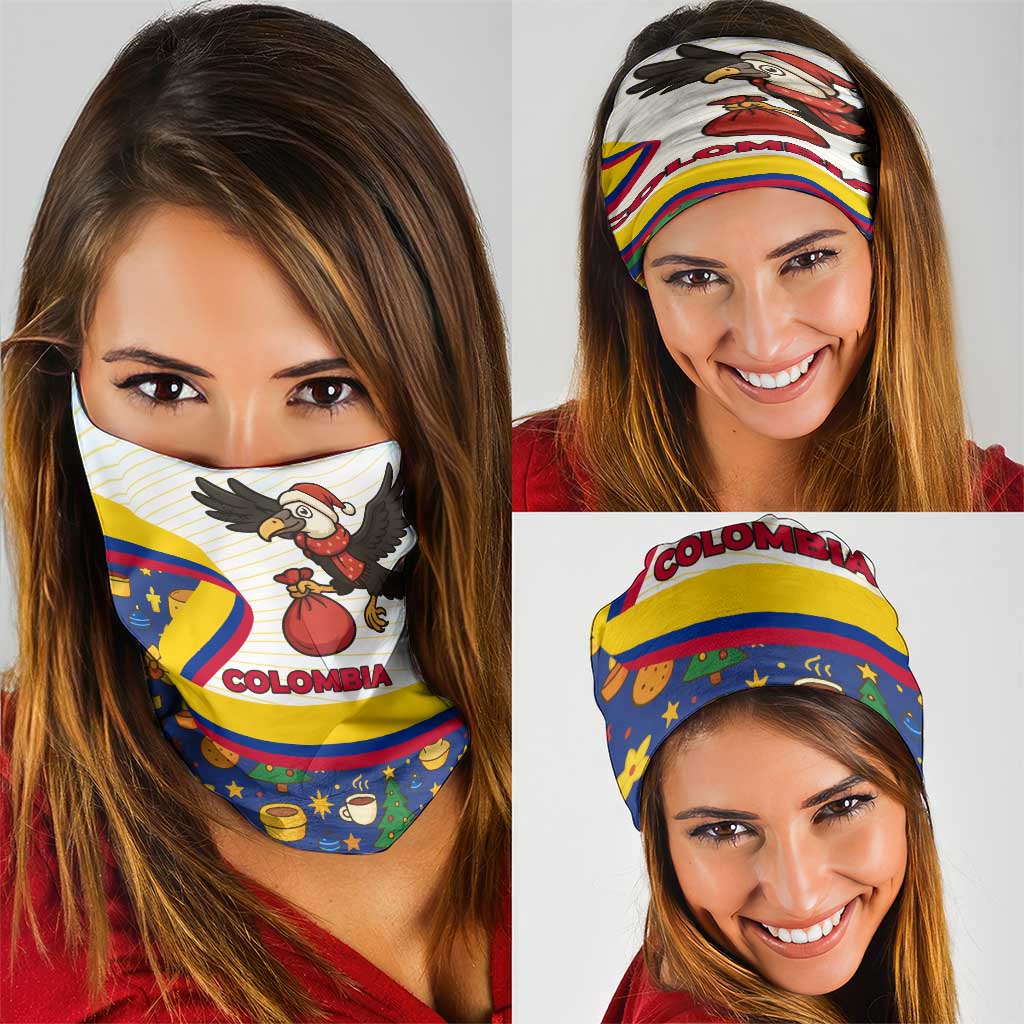 Colombia Christmas Neck Gaiter with Santa Condor Gift Bag and Holiday Food Pattern TS04